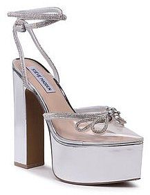 Sandały na koturnie Steve Madden srebrne 