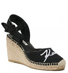 Sandały na koturnie KARL LAGERFELD czarne 