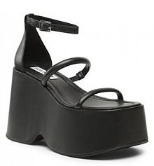 Sandały na koturnie Steve Madden czarne 
