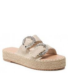 Klapki espadryle DeeZee beżowe damskie 