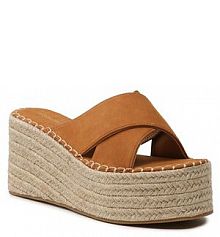 Klapki espadryle DeeZee brązowe damskie 