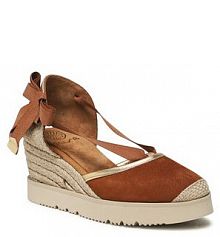 Sandały na koturnie Unisa brązowe 