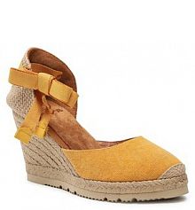 Sandały na koturnie Unisa żółte 