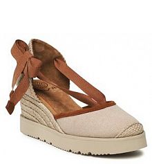 Sandały na koturnie Unisa beżowe 