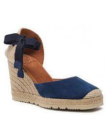 Sandały na koturnie Unisa granatowe 