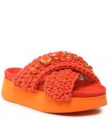 Klapki na koturnie Inuikii pomarańczowe 