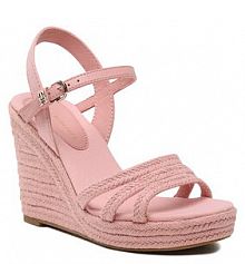 Sandały na koturnie Tommy Hilfiger różowe 