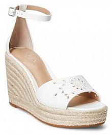 Sandały na koturnie Lauren Ralph Lauren białe 