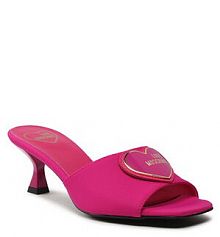 Klapki na szpilce LOVE MOSCHINO różowe 