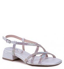 Sandały Menbur srebrne damskie 