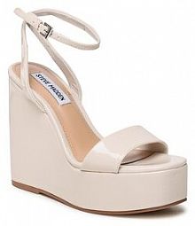 Sandały na koturnie Steve Madden écru 