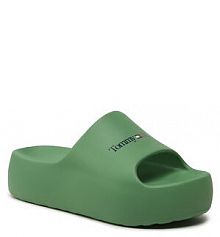Klapki na koturnie Tommy Jeans zielone 