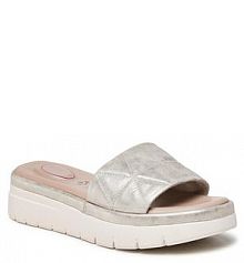 Klapki na koturnie Tamaris złote 