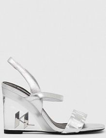 Sandały na koturnie Karl Lagerfeld  srebrne KL34610.0SL
