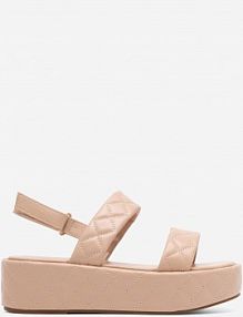 Sandały na koturnie DeeZee beżowe AFFECTION KL-E8175-20