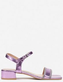 Fioletowe Sandały w Cyrkonie na Niskim Słupku Kanora Renee