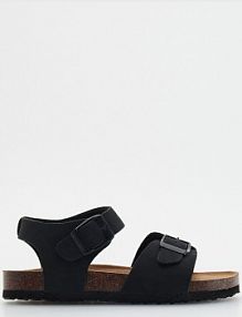 Sandały z klamrami Reserved czarne dziecięce 1405U-99X
