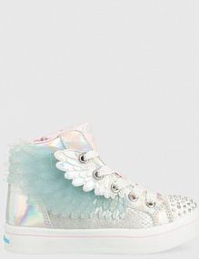 Trampki wysokie Skechers  srebrne dziecięce 314401L.PPYX