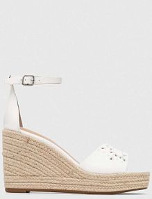 Sandały na koturnie Lauren Ralph Lauren  białe 802904943001.WHITE