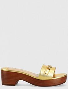 Klapki eleganckie Lauren Ralph Lauren  złote damskie 802900076001.710