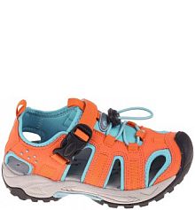 Sandały ELBRUS beżowe niebieskie pomarańczowe dziecięce 5622-ORANGE/SKY BLUE