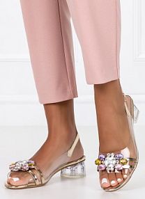 Sandały na słupku Sergio Leone złote