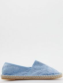 Espadryle z haftem angielskim Reserved niebieskie dziecięce 3840U-05X