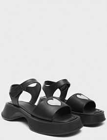 Czarne sandały na grubej podeszwie House damskie 0342T-99X