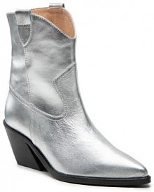 Kowbojki Eva Minge srebrne damskie