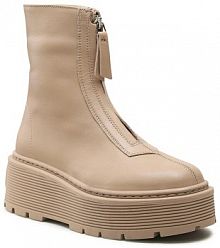 Botki na koturnie Badura beżowe 