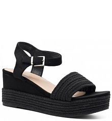 Sandały na koturnie Jenny Fairy czarne 