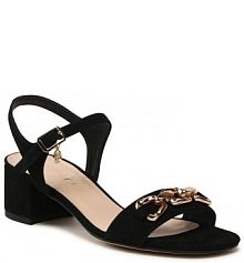 Sandały na słupku Solo Femme czarne 