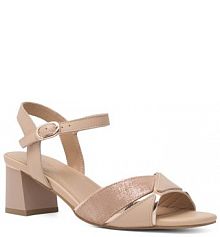 Sandały na słupku Lasocki beżowe 