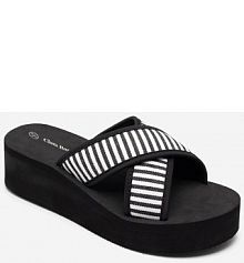 Klapki Clara Barson czarne damskie 