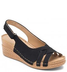 Sandały na koturnie Clara Barson czarne 