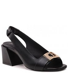 Sandały na słupku Furla czarne 