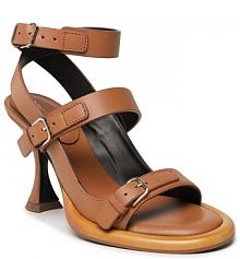 Sandały na słupku Patrizia Pepe brązowe 