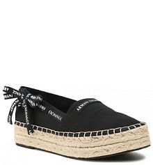 Espadryle Armani Exchange czarne damskie 
