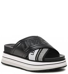 Klapki na koturnie Liu Jo czarne 