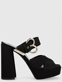 Klapki eleganckie Love Moschino  czarne damskie JA2809CG1GJL0000