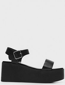 Czarne sandały na platformie House damskie 0340T-99X