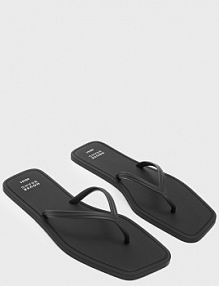 Czarne japonki z kwadratowym noskiem House damskie 3418U-99X