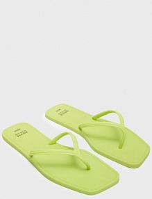 Limonkowe japonki z kwadratowym noskiem House zielone damskie 3418U-71X