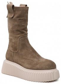 Botki na koturnie AGL brązowe 