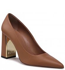 Półbuty na obcasie Boss beżowe damskie 