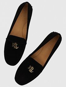 Mokasyny Lauren Ralph Lauren  czarne damskie 802821629018.001