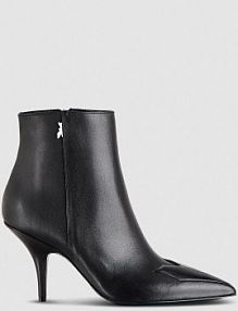 Skórzane botki na obcasie czarne PATRIZIA PEPE
