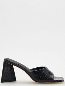 Klapki typu mule Reserved czarne damskie 7705S-99X