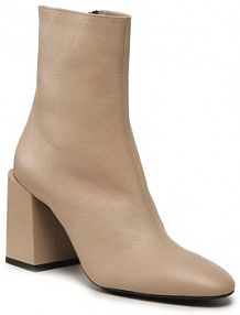 Botki na słupku Furla beżowe 