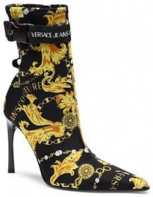 Botki na szpilce Versace Jeans Couture czarne 